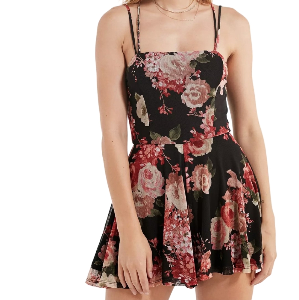 Urban Outfitters Floral Mesh Romper